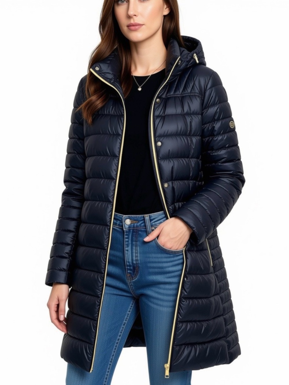Michael Kors Packable Puffer Coat Quilted Hooded - Removable Hood- Pack Bag Incl